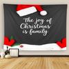 Christmas Quote Tapestry Wall Hanging The Joy Of Christmas Is Family Lightweight Polyester Fabric Ethnic Decor Bedroom Living