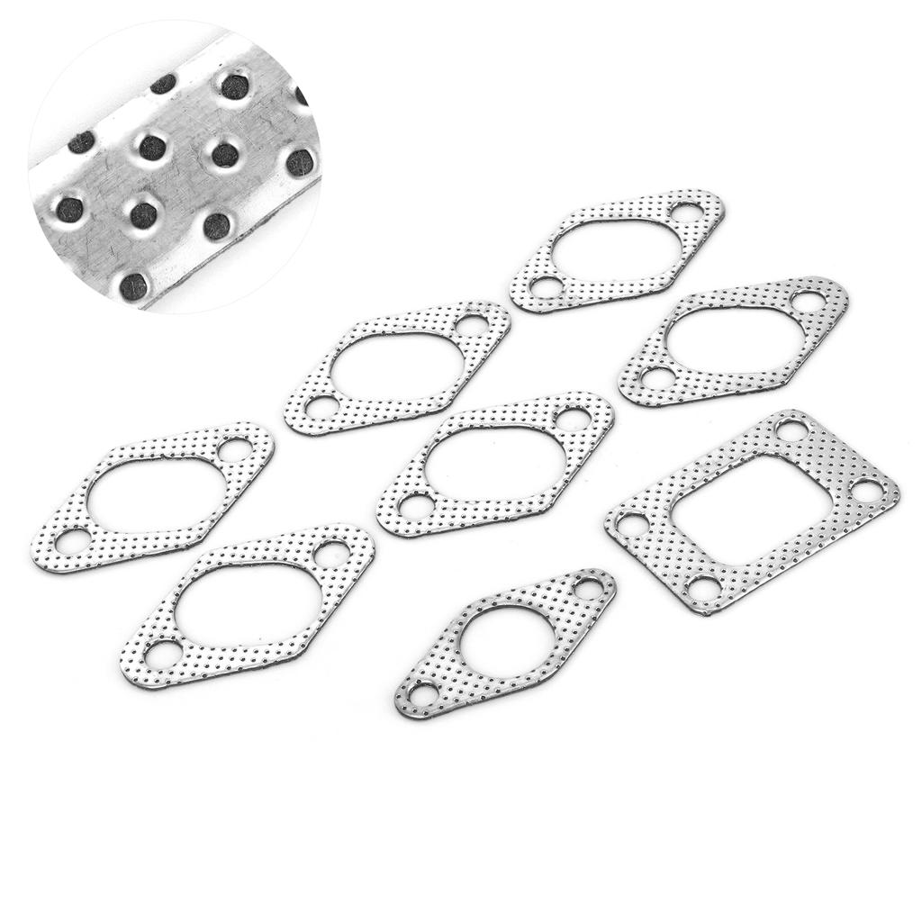 8pcs Exhaust Manifold Gasket Set Fit for NISSAN SKYLINE R32 RB20DET R33 RB25DET