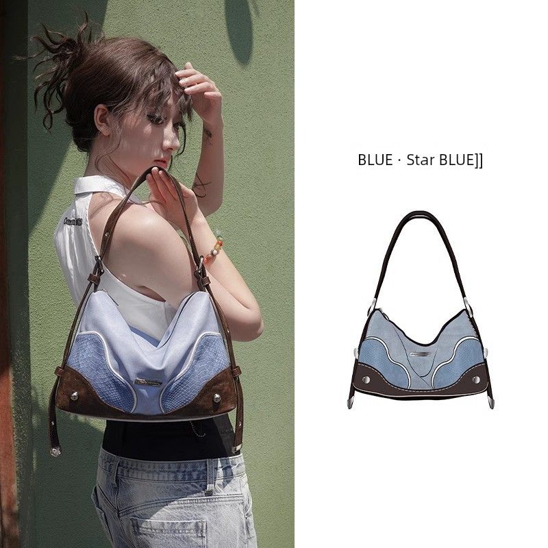 

Kuang Hua Cun Starry Blue Niche Design Stylish Underarm Bag Star Blue In Stock