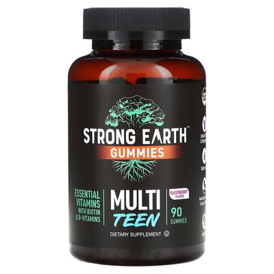 Strong Earth Gummies, Multi Teen, Raspberry, 90 Gummies