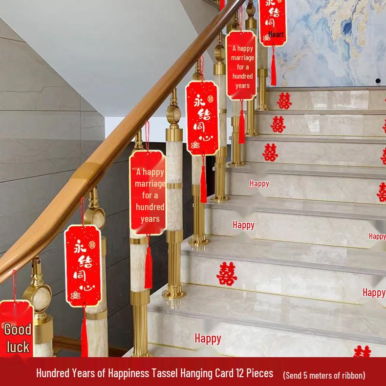 Wedding Stair Railing Flower Bow Decoration Set