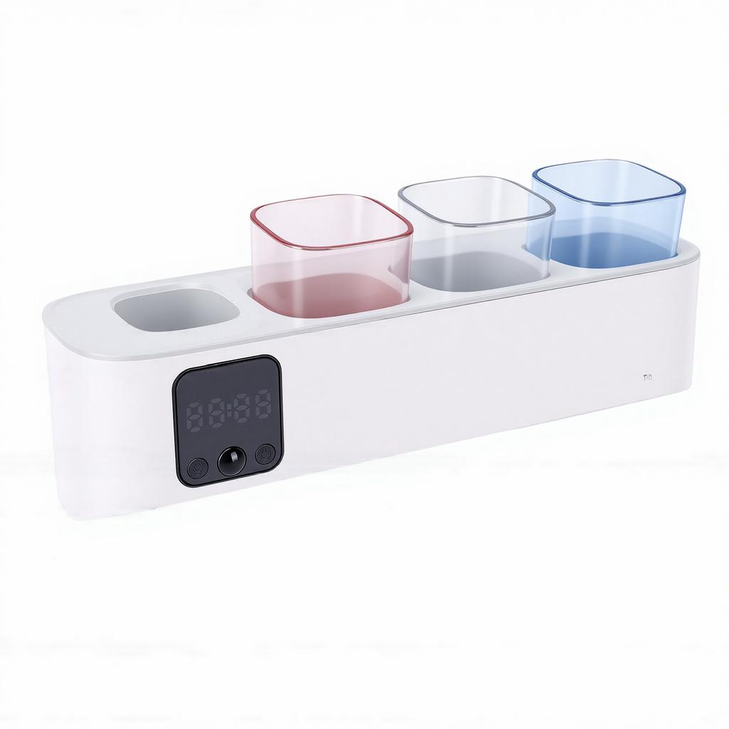 Electric Toothbrush Clean Holder Wall Mounted LED Display Rechargeable Toothbrush Cleaner Holder with 5 Slots for