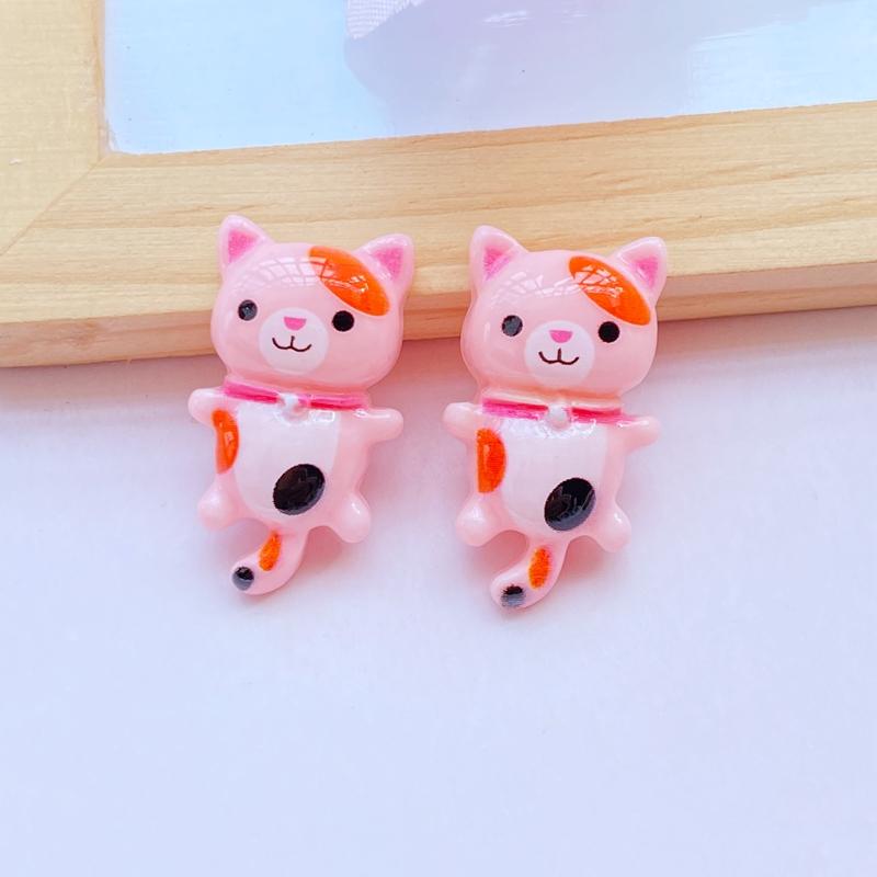 12Pcs New Cute Little Cat Series Flat Back Cabochon Scrapbooking Hair Bow Center Embellishments DIY Accessories