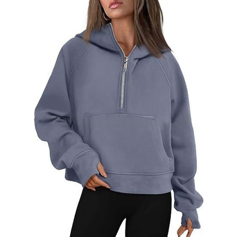 Women S Hooded Zip Thick Sweatshirt Casual Autumn Winter