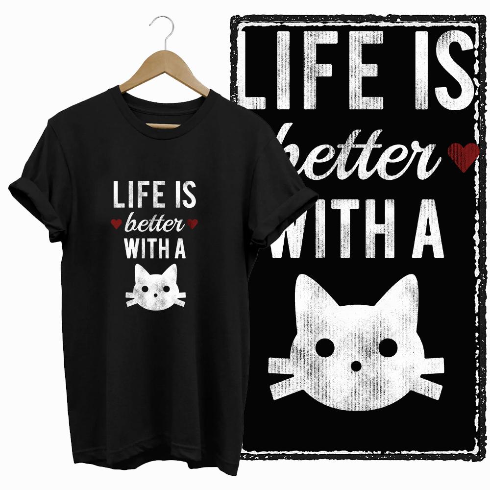 COOLMIND CAT Print  BLACK Short Seleve 100% Cotton Exclusive Graphic Women T Shirt Big Size O-neck Cotton Cat Lover Women Tshirt