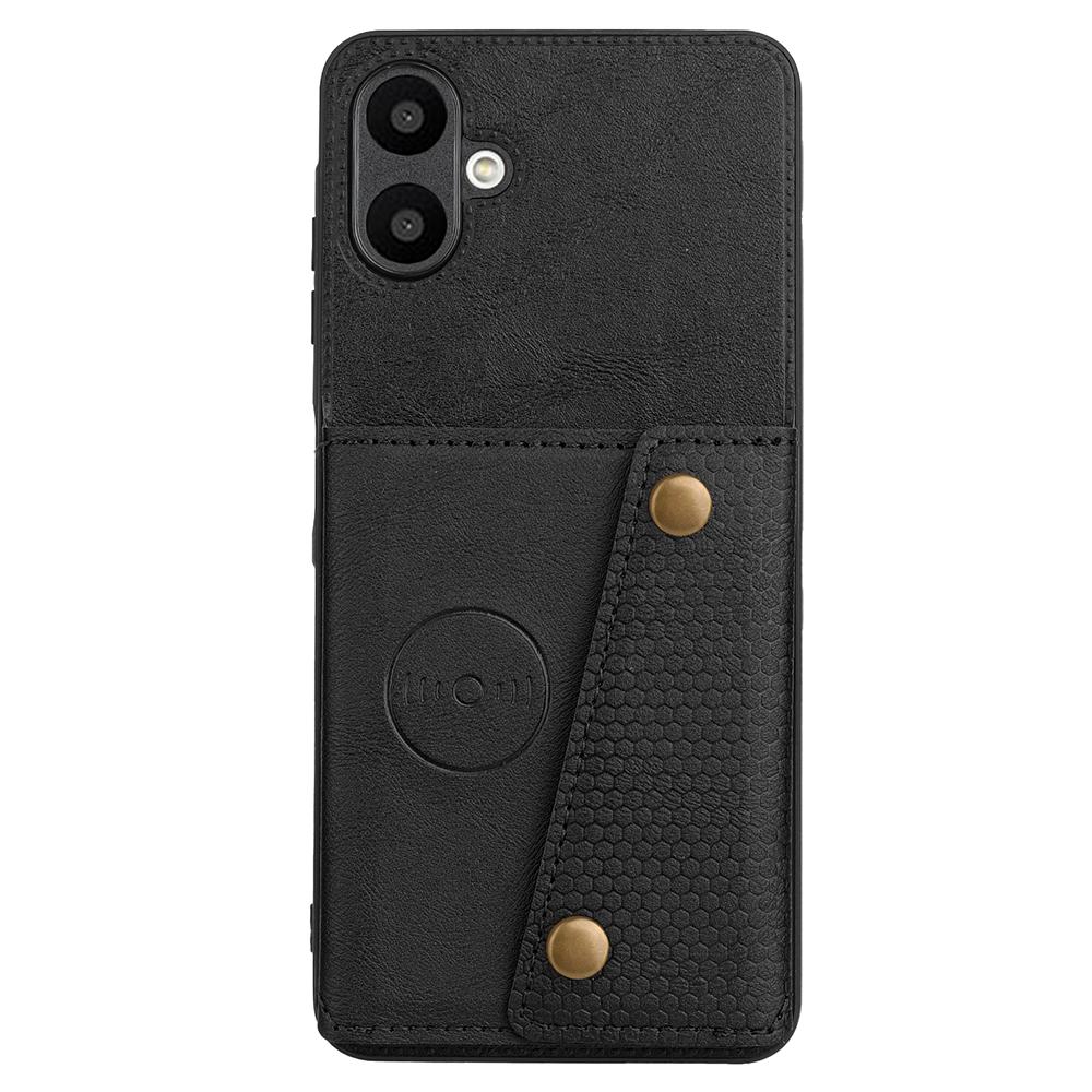 

For Samsung Galaxy A06 4G Case Card Slots Kickstand Leather+TPU Phone Cover Black