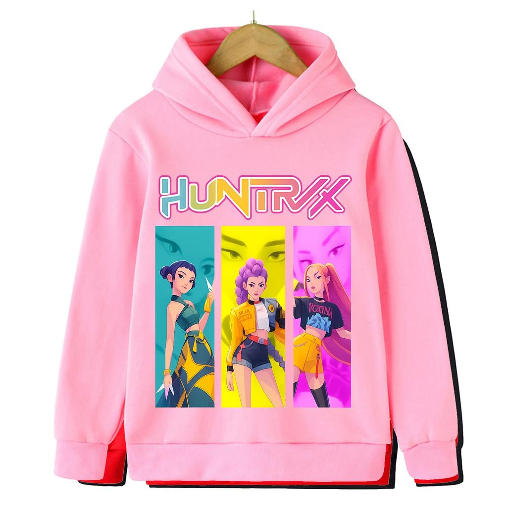 KPOP Devil Hunter Boy Girl Hoodie Street Sports Casual Trendy Harajuku Cartoon Children Autumn Winter Sweatshirt Clothing Top
