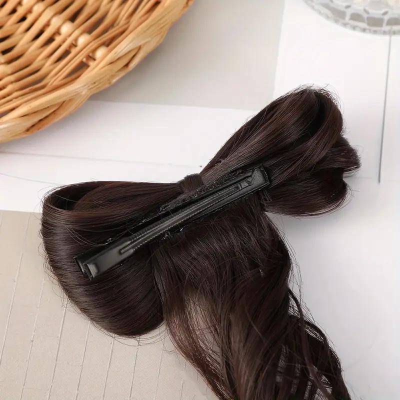 Extensie de păr cu coadă de cal pe jumătate în sus, cu gheare, cu agrafă, coc dezordonat