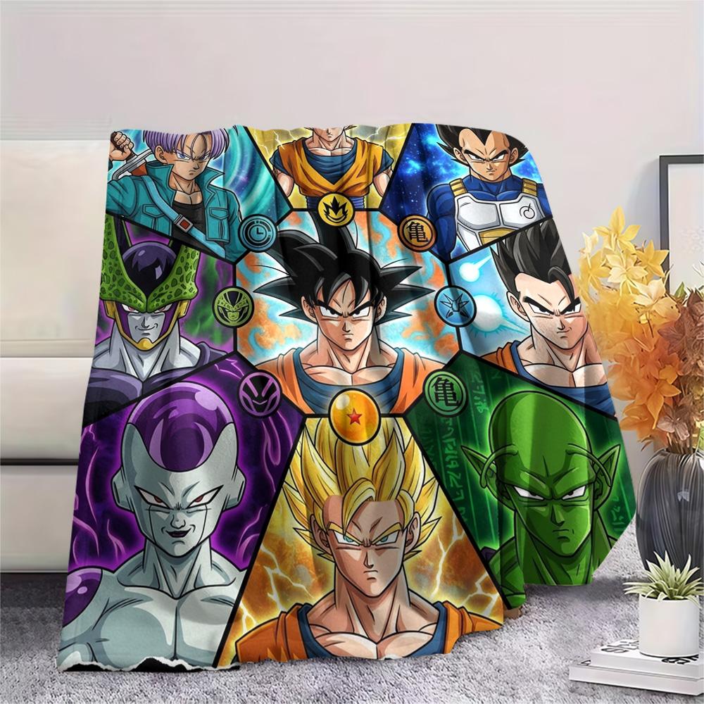 Dragon Ball Goku Print Flannel Blanket, Ultra Soft High Quality All Seasons Warm Throw, Home Decor Cozy Blanket, Perfect Christmas Gift