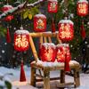Chinese New Year Glowing Lanterns  Chinese Red Mini Lantern Led Hanging Light Ornament Spring Festival Home Decor