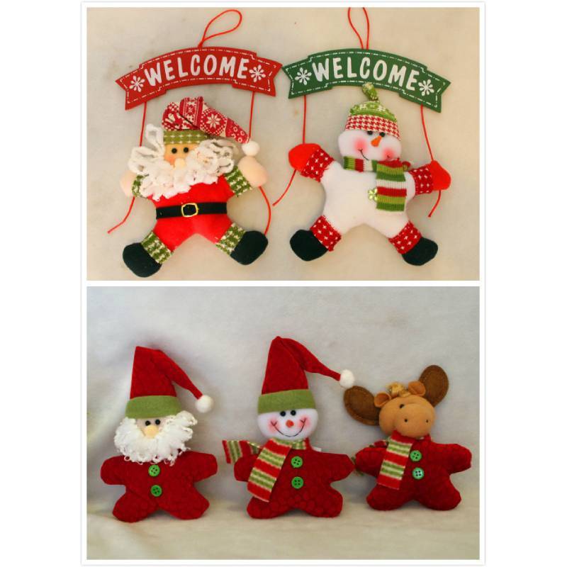 Christmas Wood Ornaments With 3d Santa And Snowman For Holiday Decor