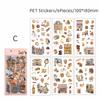 6pcs Literary Retro Stickers PET Materials DIY Scrapbooking Art Collage Stationery Planner Decor Diary Stickers