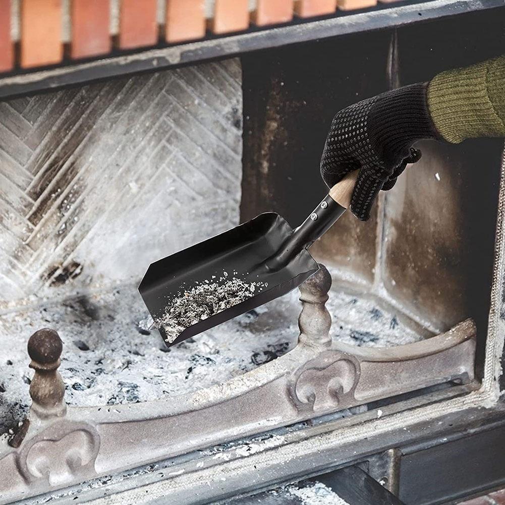 Chimney Shovel Fireplace Tools Steel Dustpan Ash Shovel Fireplace Cleaning Tool Wood Burner Accessories