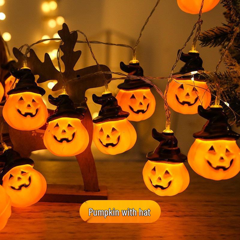 Halloween LED Fairy Lights: Pumpkin, Skeleton, Ghost & Hand Decorations for Indoor Ghost Festival Ambiance
