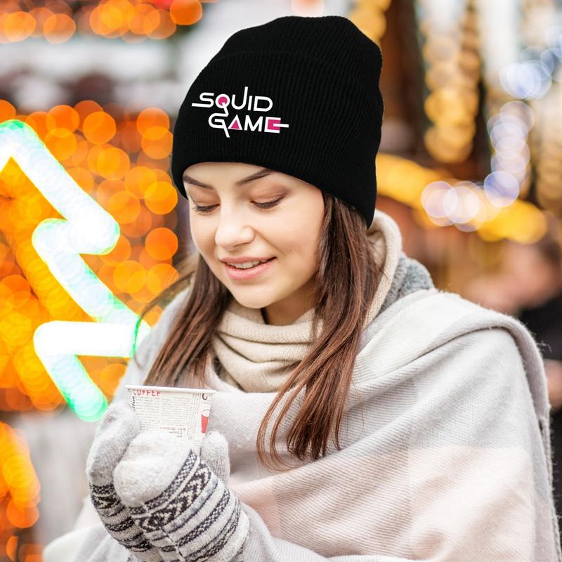 Squid Game Pattern Printing Knitted Hat 