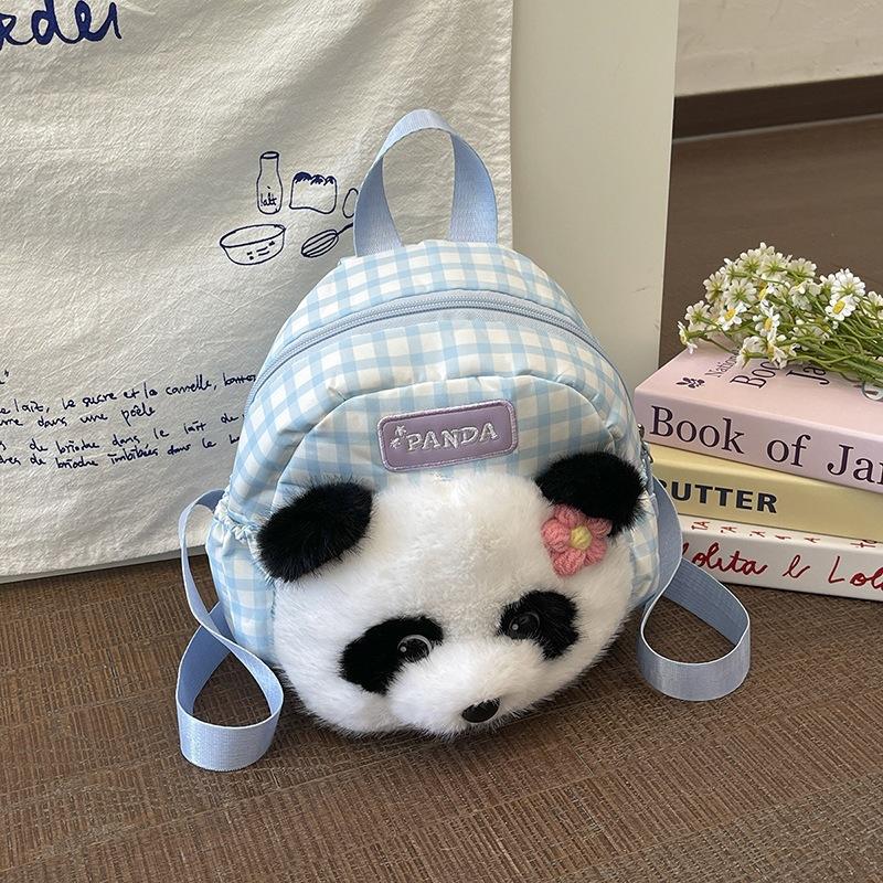 Schoolbag1011 New Red Panda Double Shoulder Schoolbag Kindergarten Boys and Girls Baby Cute Children's Backpack Parent-child Bag