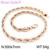 Spot Multi-Size Stainless Steel Twisted Rope Chain Necklace for Couples - Unisex Titanium Steel Design