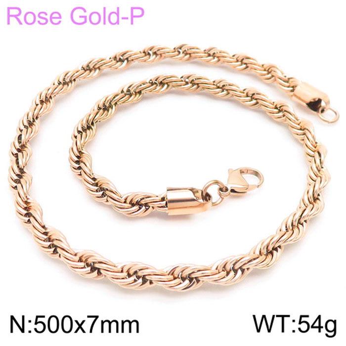 Spot Multi-Size Stainless Steel Twisted Rope Chain Necklace for Couples - Unisex Titanium Steel Design