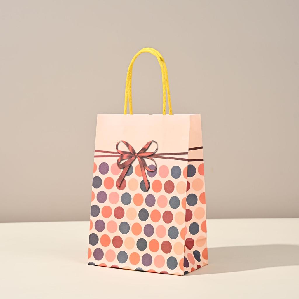 Customizable Kraft Paper Gift Bag for Christmas Catering and Coffee Takeaway