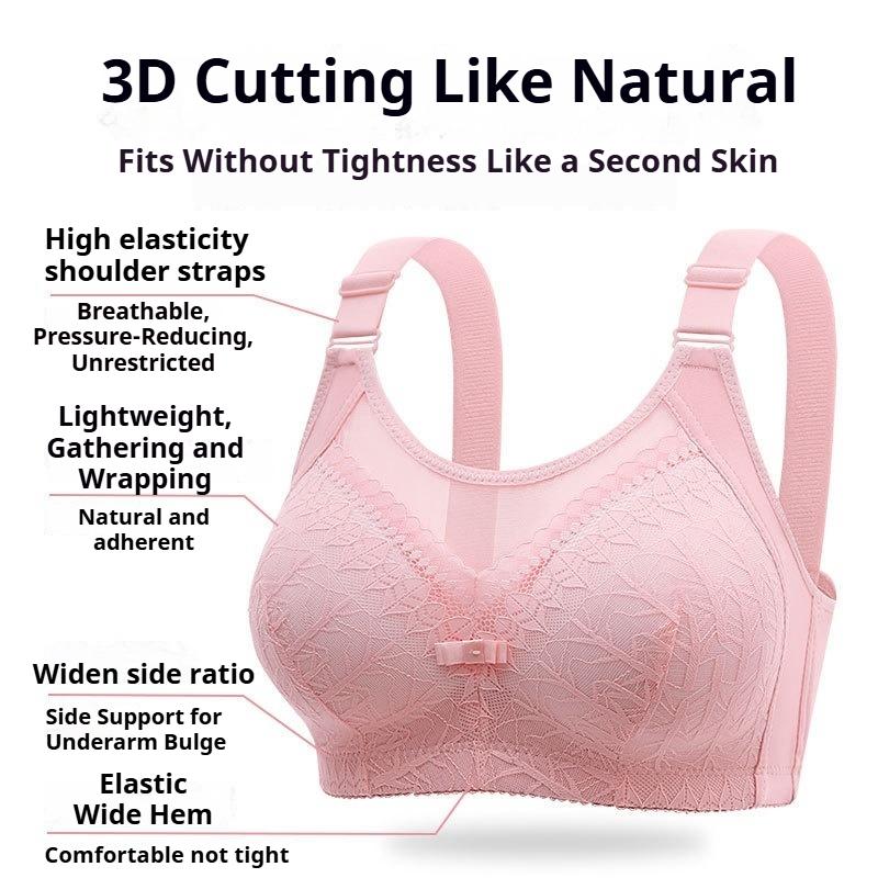 Large Size Thin Non-magnetic Bra for Side Breasts Push-up Anti-exposure Bra and Beautiful Back Underwear