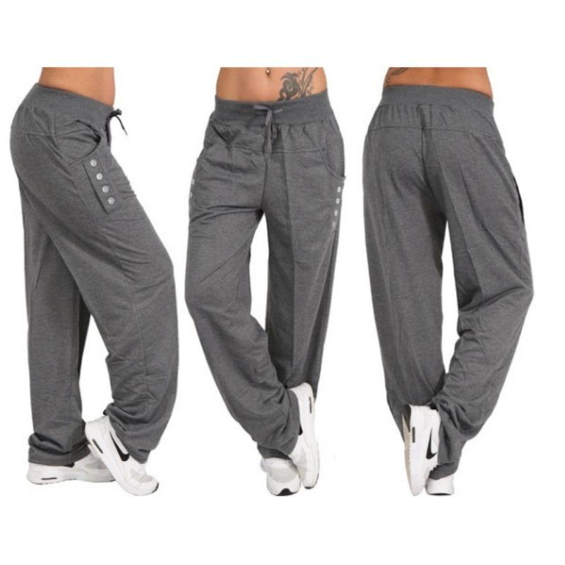 Calças Casuais Femininas Largas de Perna Reta 2024 Primavera Outono Cor Sólida Cordão Plus Size Calças Bolsos Calças Esportivas 1836