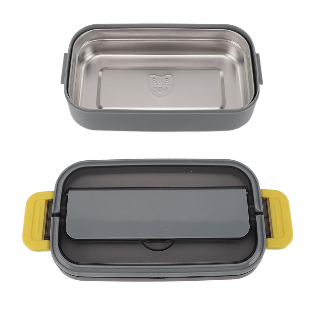 304 Stainless Steel Bento Box Adult Lunch Box Single Layer Microwave Safe Portable Split Bento Box for Students Office