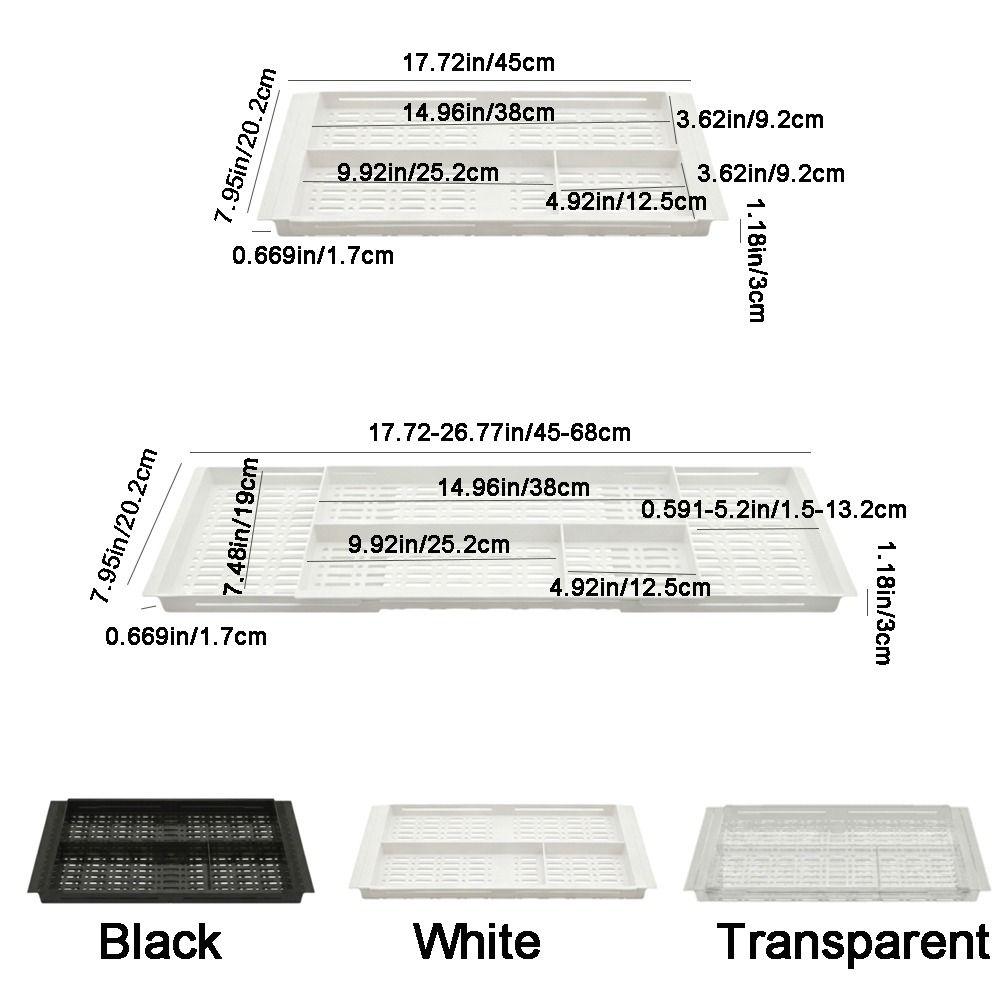 Plastic Expandable Drawer Organizer Space Saving Large Capacity Cutlery Storage Box with Compartment Utensil Tray Forks