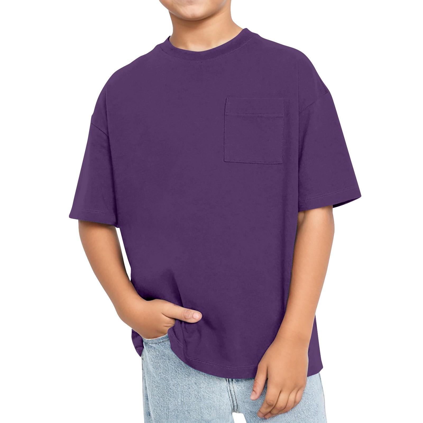 

Футболка с коротким рукавом и круглым вырезом для мальчиков 120 фиолетовый