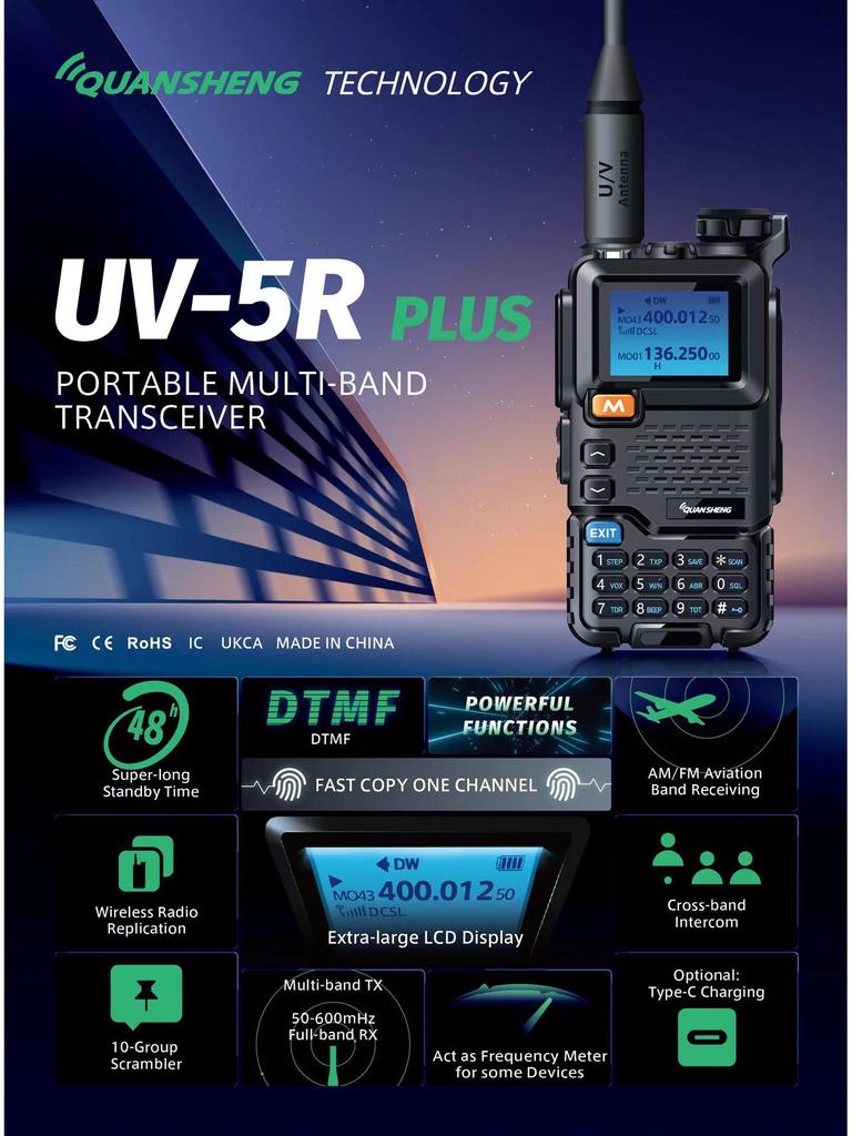 Quansheng UV-K5 Series Dual-Band High-Power Outdoor Walkie-Talkie