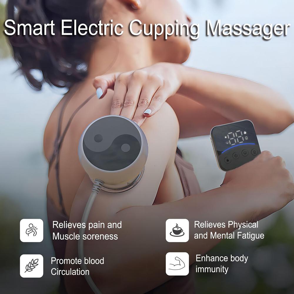 Intelligent Vacuum Cupping Massage Device Led Remote Control Cupping Massager Gua Sha Slimming Body Fat Burner Fatigue Relief