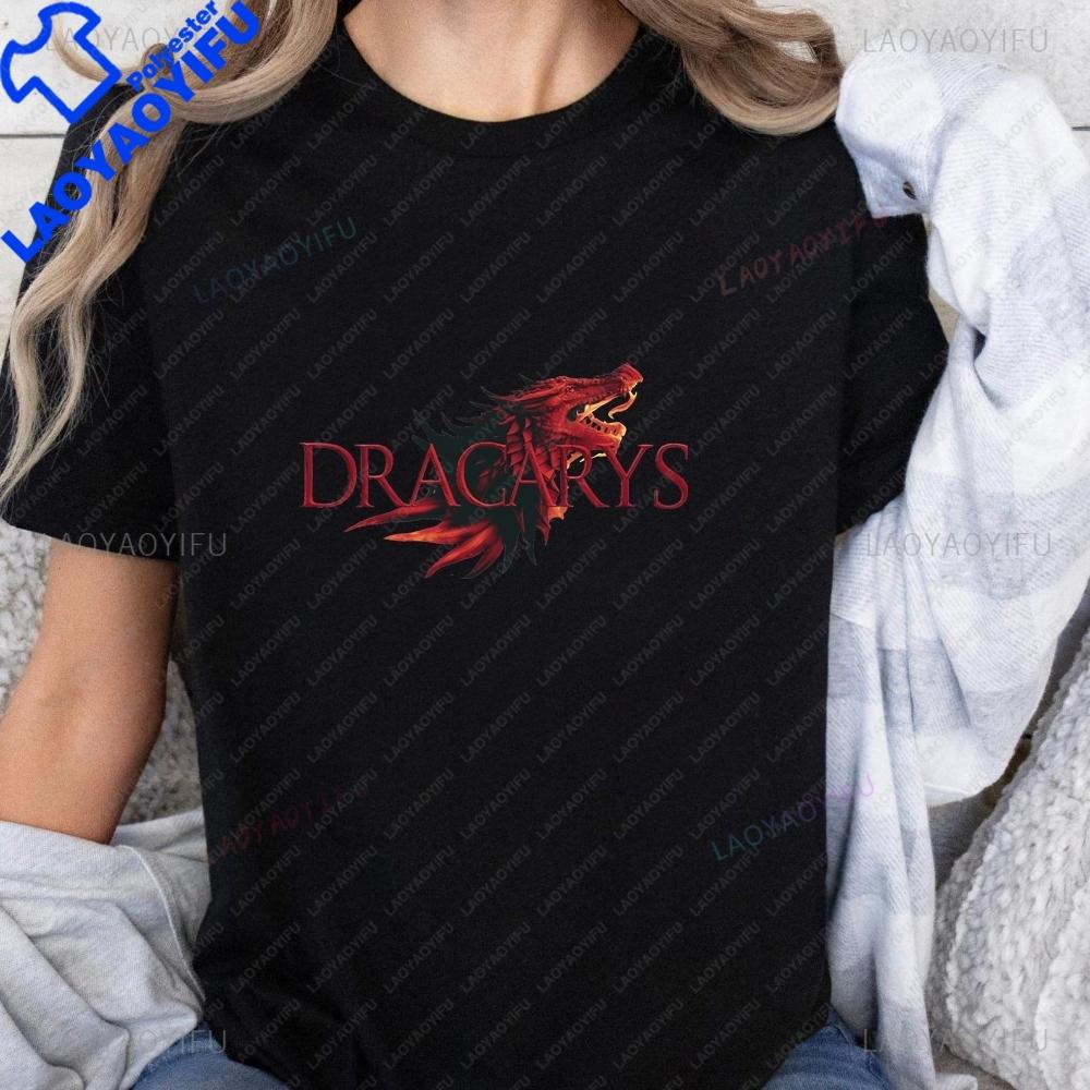 Vintage TV Series Game of Thrones Printed Tshirt Top Neutral Trend Harajuku Short Sleeve Unisex Shirt Pattern Large Tshirt