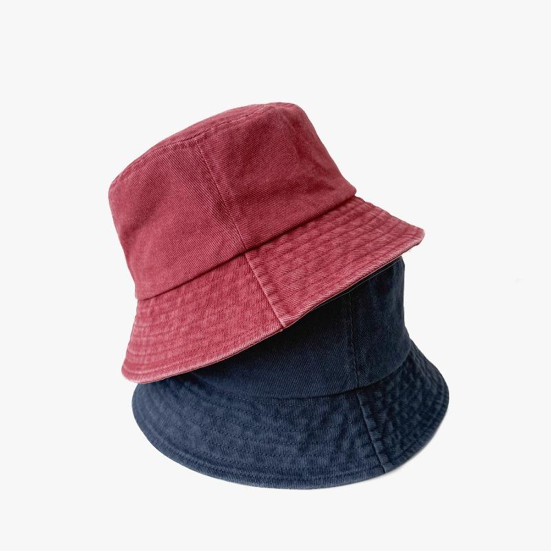 Solid Color Cotton Bucket Hat Retro Versatile Girls Basin Hat Early Autumn Plain Sun Hat