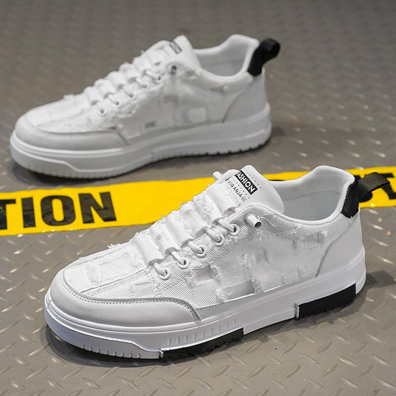 

Мужские кроссовки на шнуровке, рваные кроссовки для скейтбординга с хорошим сцеплением, дышащие кроссовки для ходьбы 2024 39