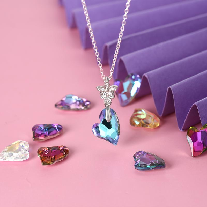 17mm Austria 6261 Devoted 2 U Heart Pendant Loose Rhinestone Charms Beads for Jewelry Making Bracelet Necklace Earrings DIY