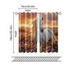 2 Stück, Filtervorhänge (ausgenommen Stangen, unbeweglich, ohne Batterien) Visueller Effekt Weißes Pferd zur Verwendung in Schlafzimmern und