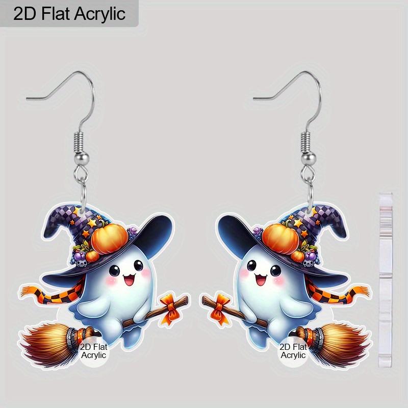 

2D Плоские Хэллоуинские Серьги Украшение Милые Акриловые Подвески Ведьмы Ювелирные Изделия Женский Праздничный Подарок Шармы