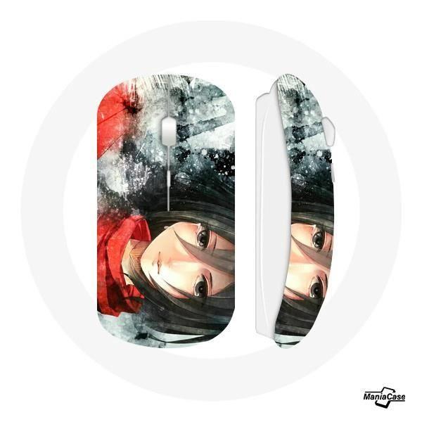 Wireless Mouse - Mikasa Ackerman - Attack On Titan - USB Wifi - Compatible Mac and PC - White