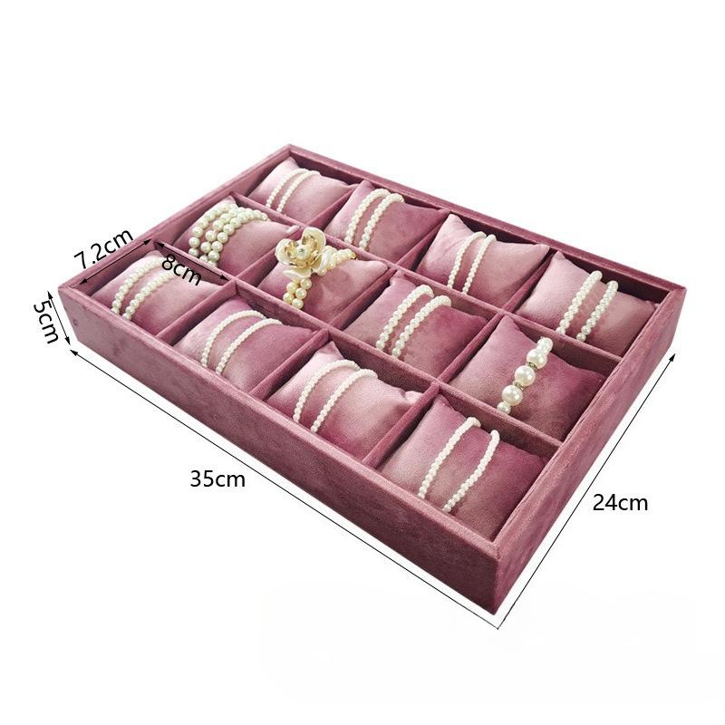 Jewelry Rack Display All Pink Velvet Cloth Window Necklace Ring Jewelry Display Props High-End Display Props