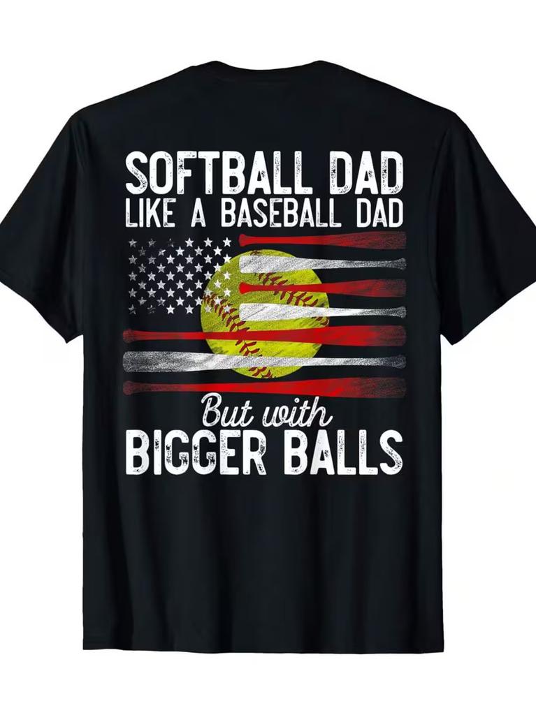 Mens Softball Dad Like A Baseball Dad Definition On Back T-ShirtFamily T-Shirt