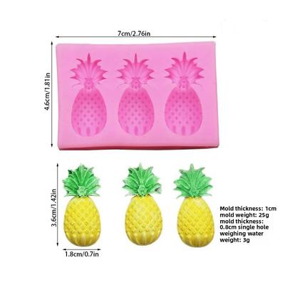 3 Strawberry Pineapple Chocolate Mold DIY Cake Decoration Mold Aromatherapy Candle Decoration Silicone Mold Kitchen Gadgets