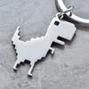 Building Block Dinosaur Stainless Steel Keychain Cute Cartoon Style Fashion Bag Pendant Practical Durable Daily Keyring