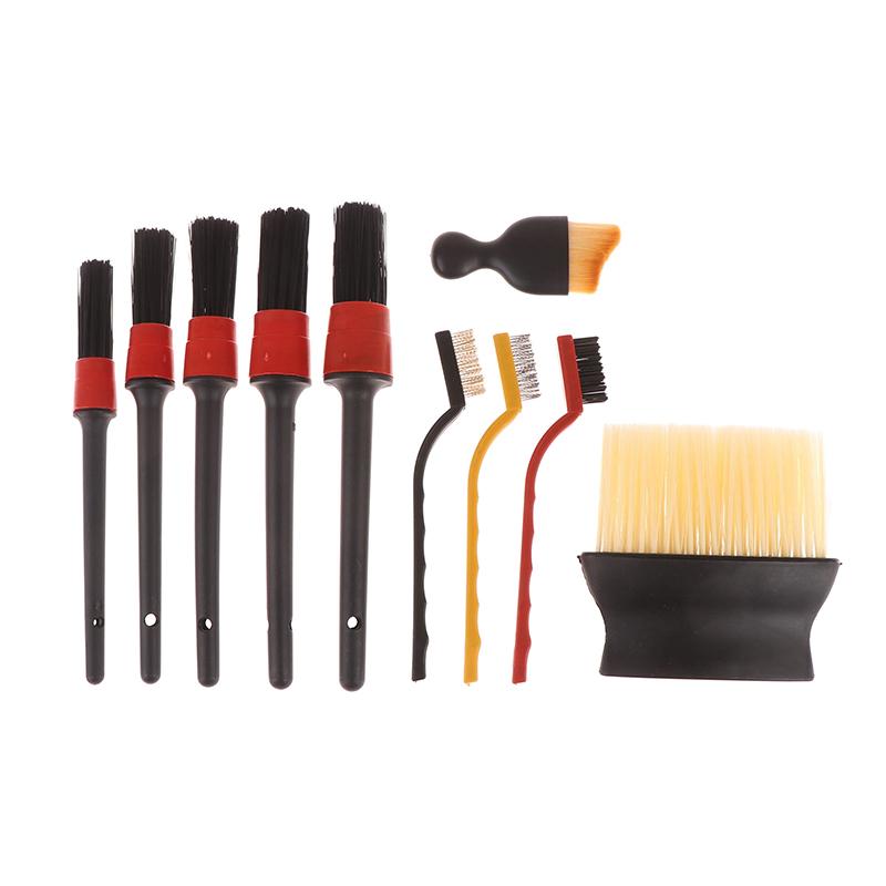 10Pcs Car Detailing Brush Set Car Wash Cleaning Brushes Auto Detailing Brushes Set For Car Seat Cleaning Car Engine Detailing Ki
