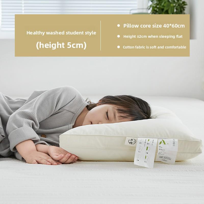

2025 new cotton pillow core single pure cotton antibacterial anti-mite pillow student household neck pillow various heights 1pcs