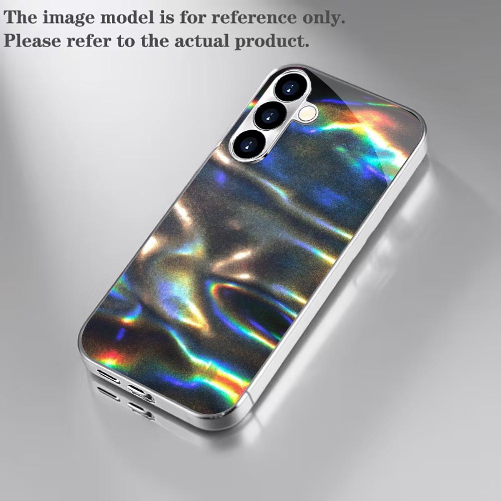 Colorful waves PhoneCase High-end Electroplating Glass PhoneCase for Samsung Galaxy S26 S25 S24 S23 S22 S21 FE,Ultra,Plus