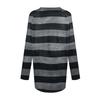 Women's Fashionable Casual Long-Sleeved Striped Print V-Neck Mid-Length Top