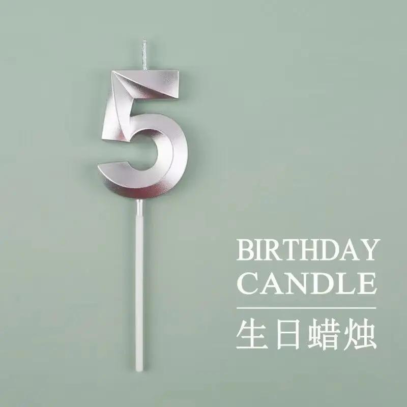 New 0 1 2 3 4 5 6 7 8 9 Cake Topper Kids Girls Boys Baby Party Supplies Colorful Decoration Wedding Birthday Number Cake Candles