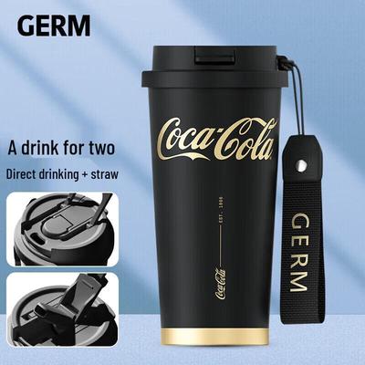 Große Coca-Cola Isolier-Kaffee- & Strohhalm-Reisebecher