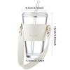 401ml-500ml High Beauty Wind Bamboo Glass Cup Summer Straw Large Capacity Women's Straw Cup