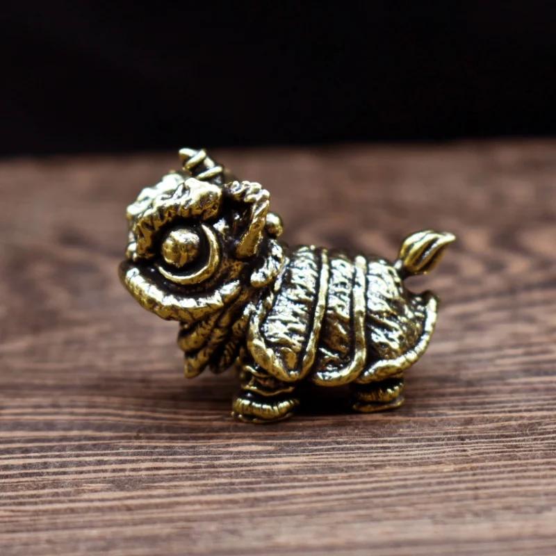 Pure Copper Octopus Statue Vintage Brass Lion Fox Figurines Desktop Feng Shui Ornament Miniatures Antique Tea Pet Crafts