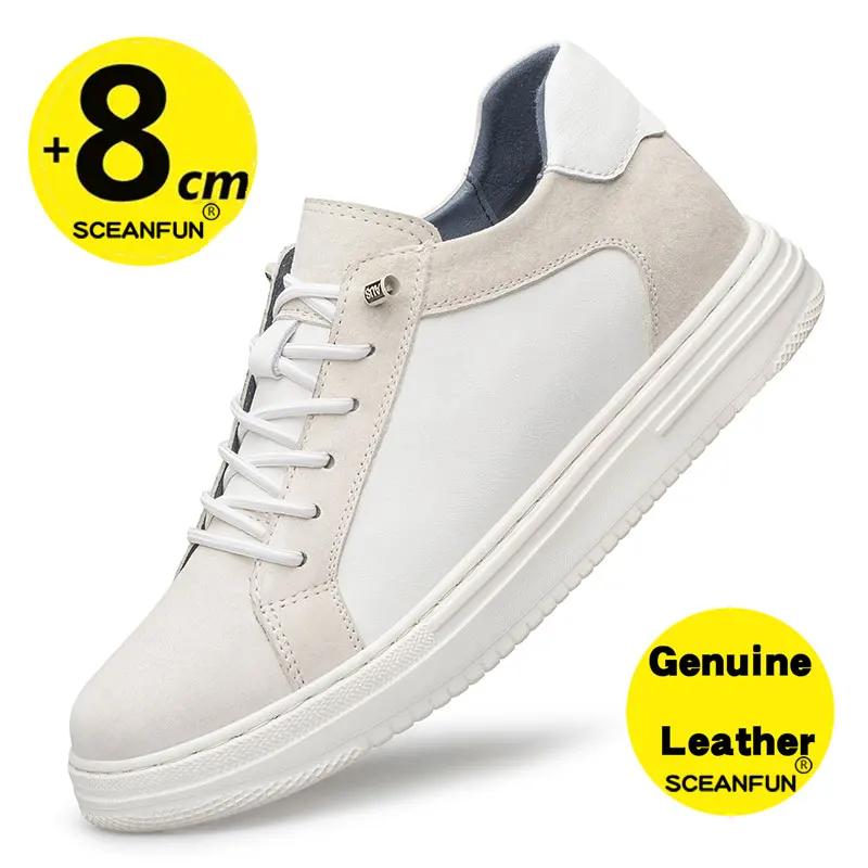 Casual Sneakers Men Elevator Shoes Hidden Heels Breathable Heightening Shoes For Man Increase Insole 8CM 6CM Optional Height Sho